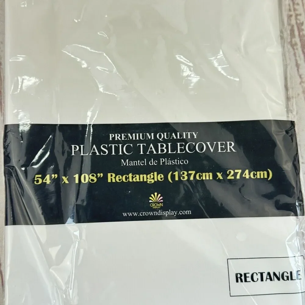 Exquisite Premium White Plastic Table Cover 54